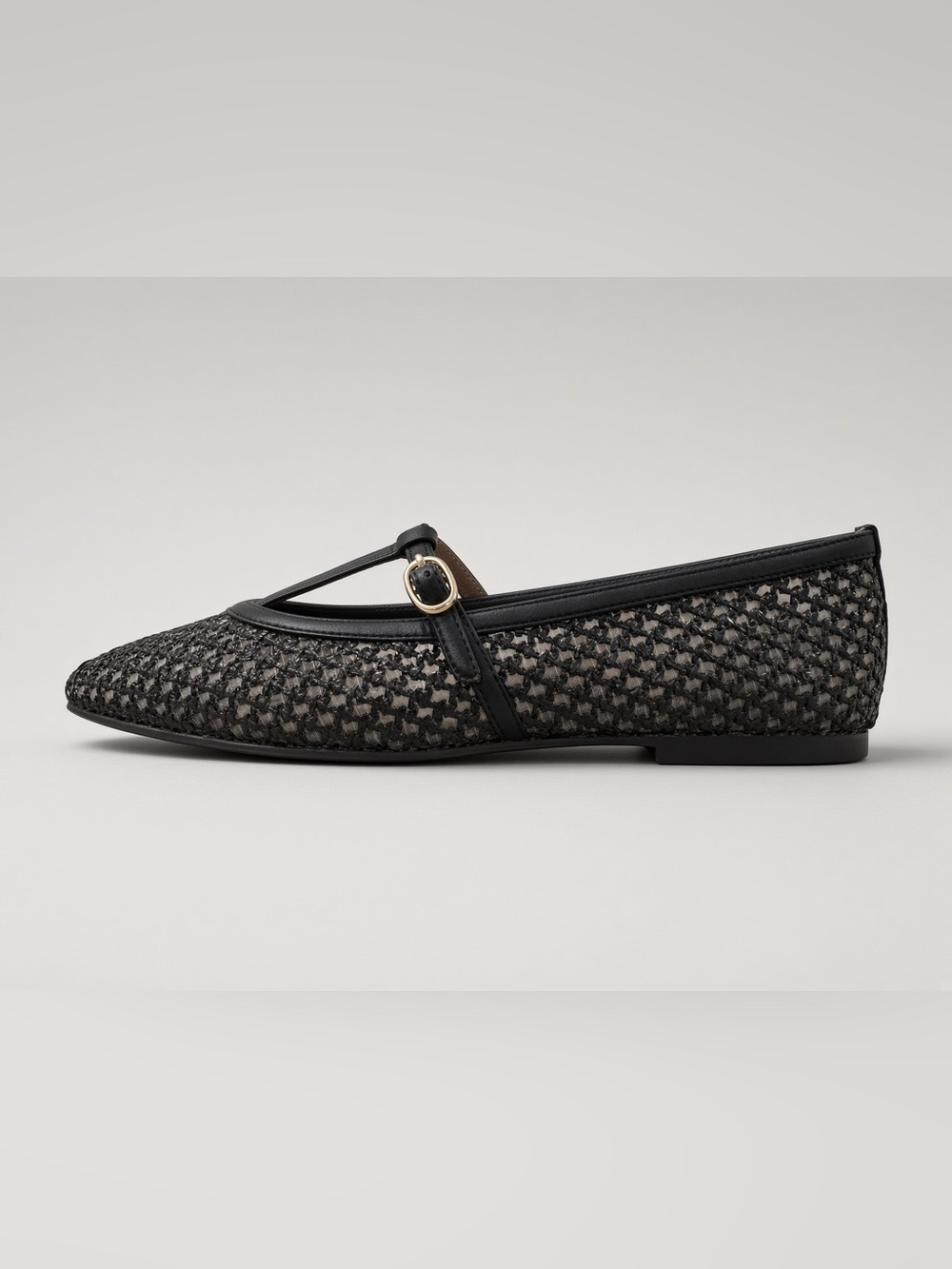 Linea Paolo Monet-L Black Raffia Nappa Mary Jane Flat Women’s 9M